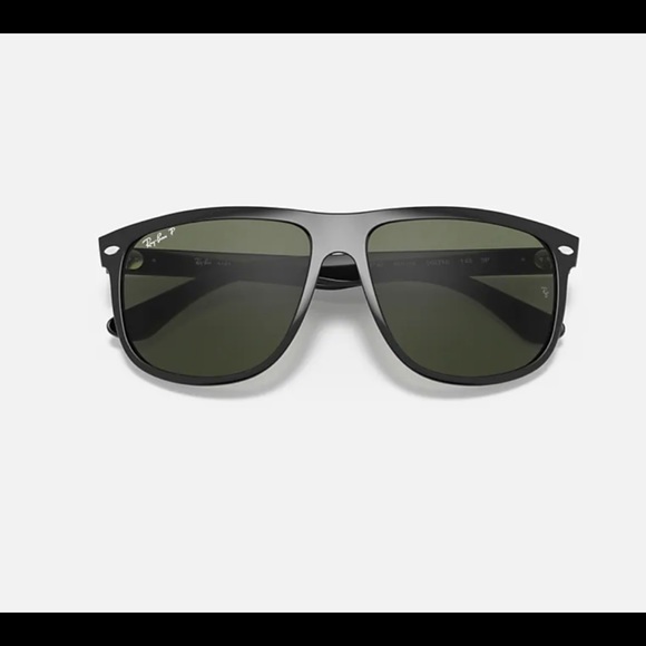 WORN ONCE- Ray-Ban Black Sunglasses - Green Tint - Picture 3 of 6